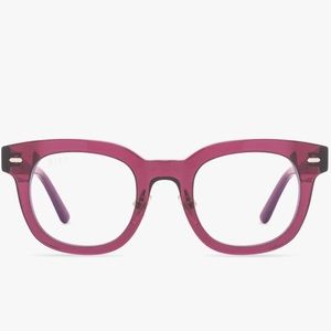 NWT ✨ DIFF Eyewear Summer Blue Light Blocking Glasses, Crystal Umbria Red Frames